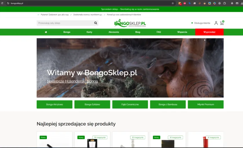bongosklep.pl na sprzedaż: sklep OpenCart z ponad 12-letnią historią